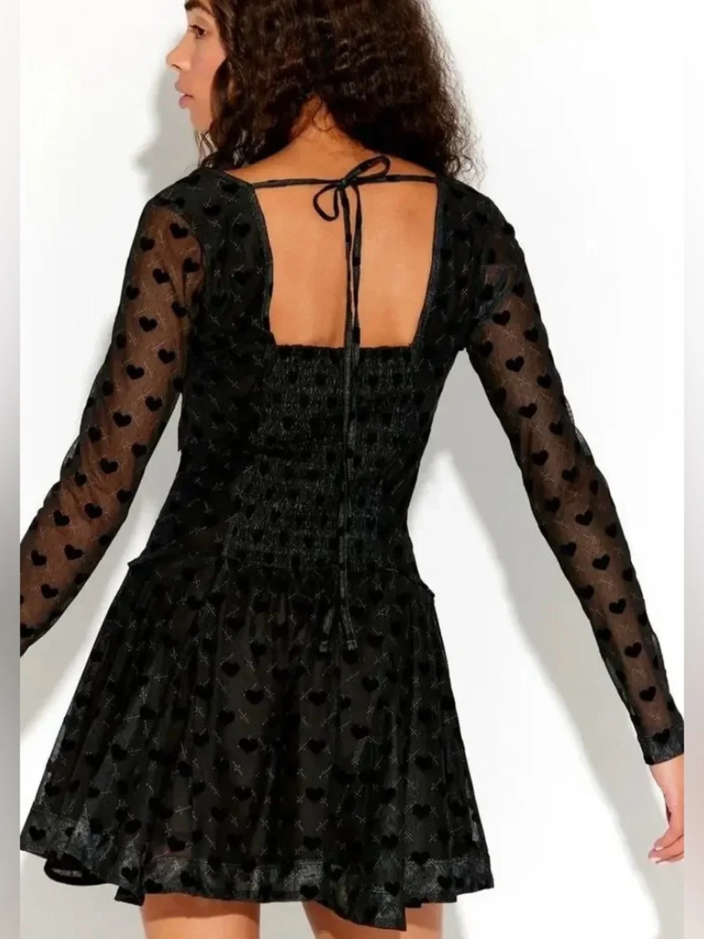 NWT Free People Sway With Me Flocked Mini Dress